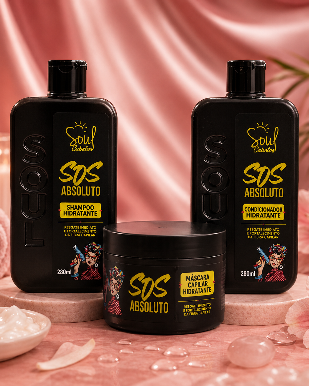 Kit Capilar Soul Cabelos Mix de Silicone — Shampoo + Condicionador + Máscara