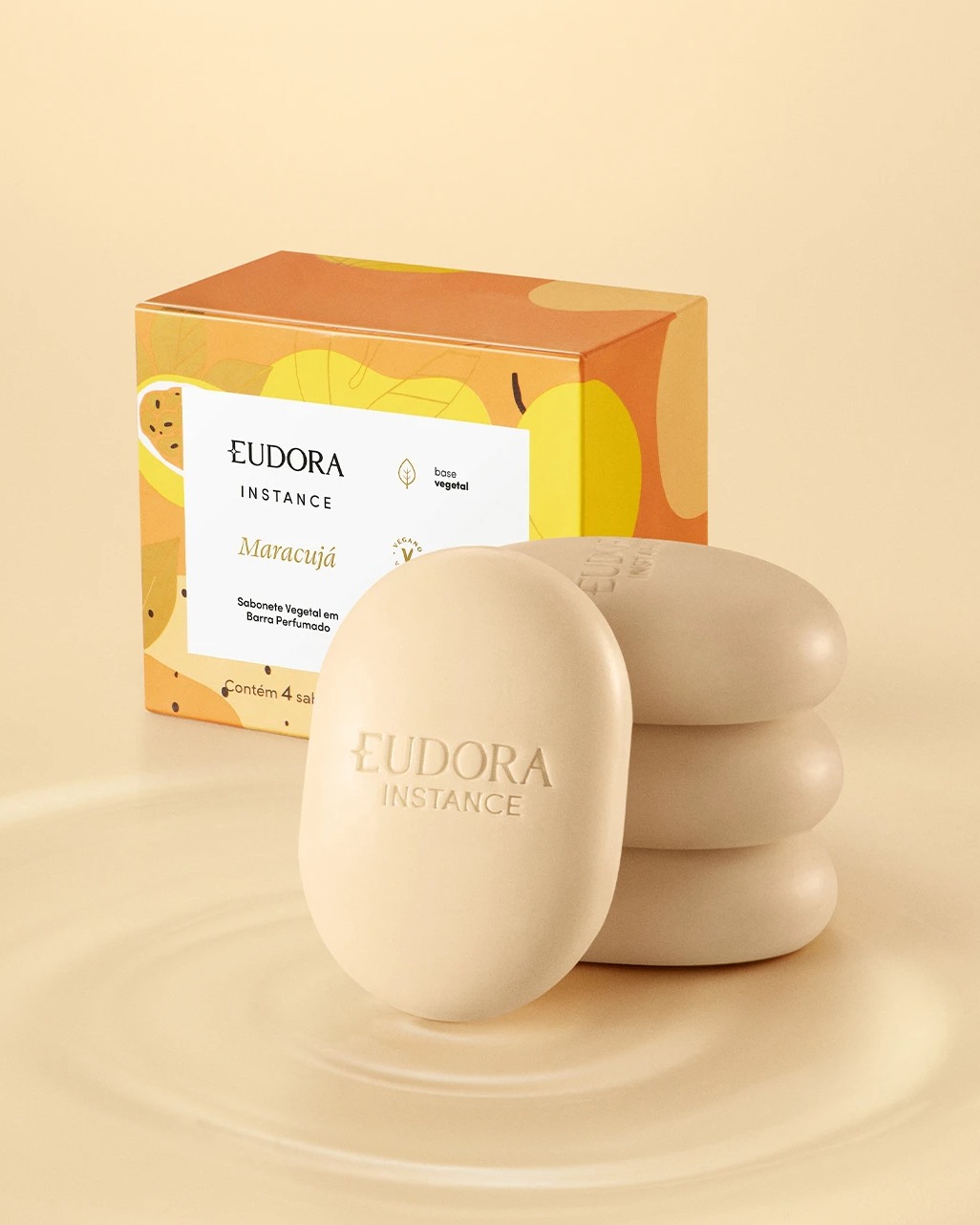 Sabonete Vegetal Em Barra Perfumado Instance Maracujá 4X80G