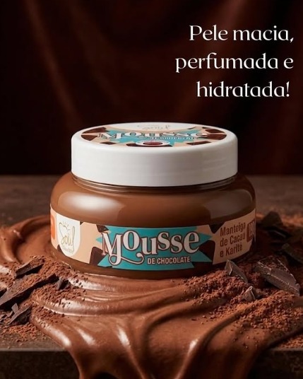 Geleia Hidratante Corporal Mousse de Chocolate com 190g Soul Cosméticos