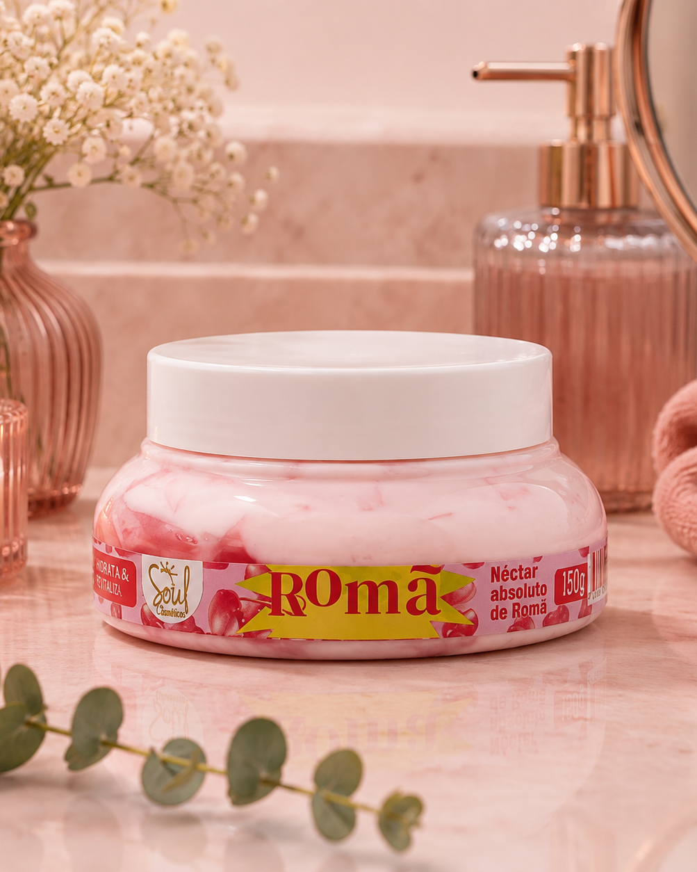 Geleia Hidratante Corporal de Romã com 190g Soul Cosméticos