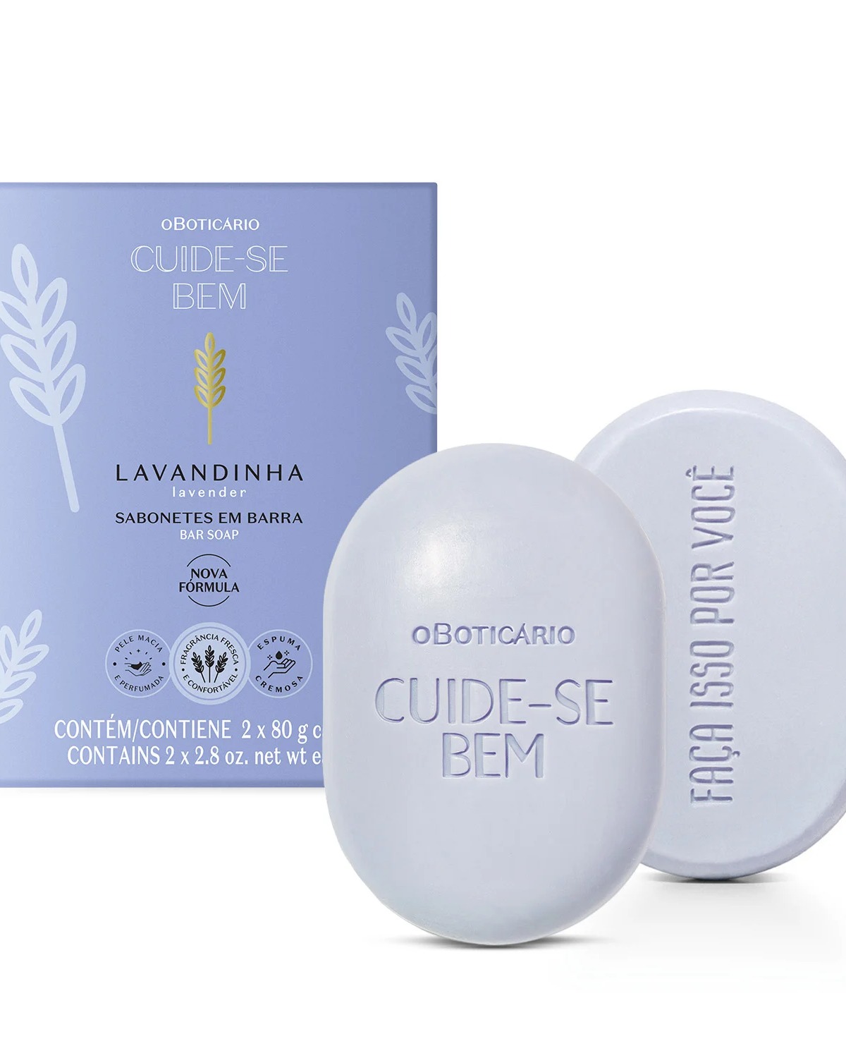 Kit Sabonetes Em Barra Cuide-Se Bem Lavandinha 2X80G