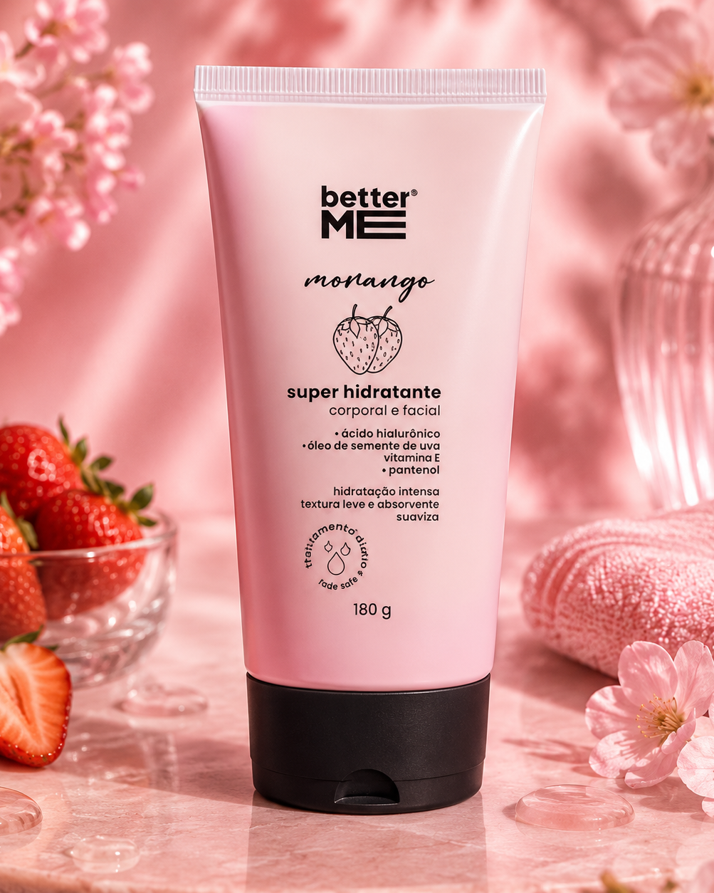 Super Hidratante Corporal e Facial Morango 150g