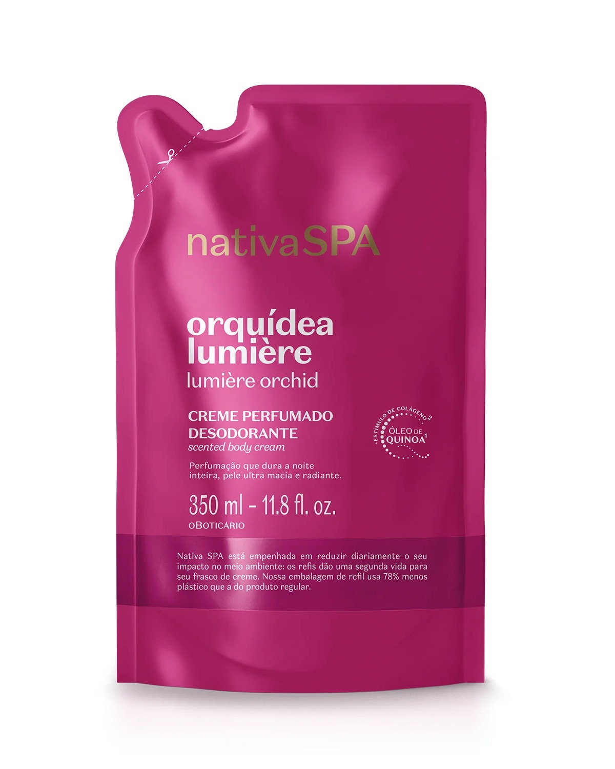 Refil Creme Perfumado Desodorante Nativa Spa Orquídea Lumière 350Ml