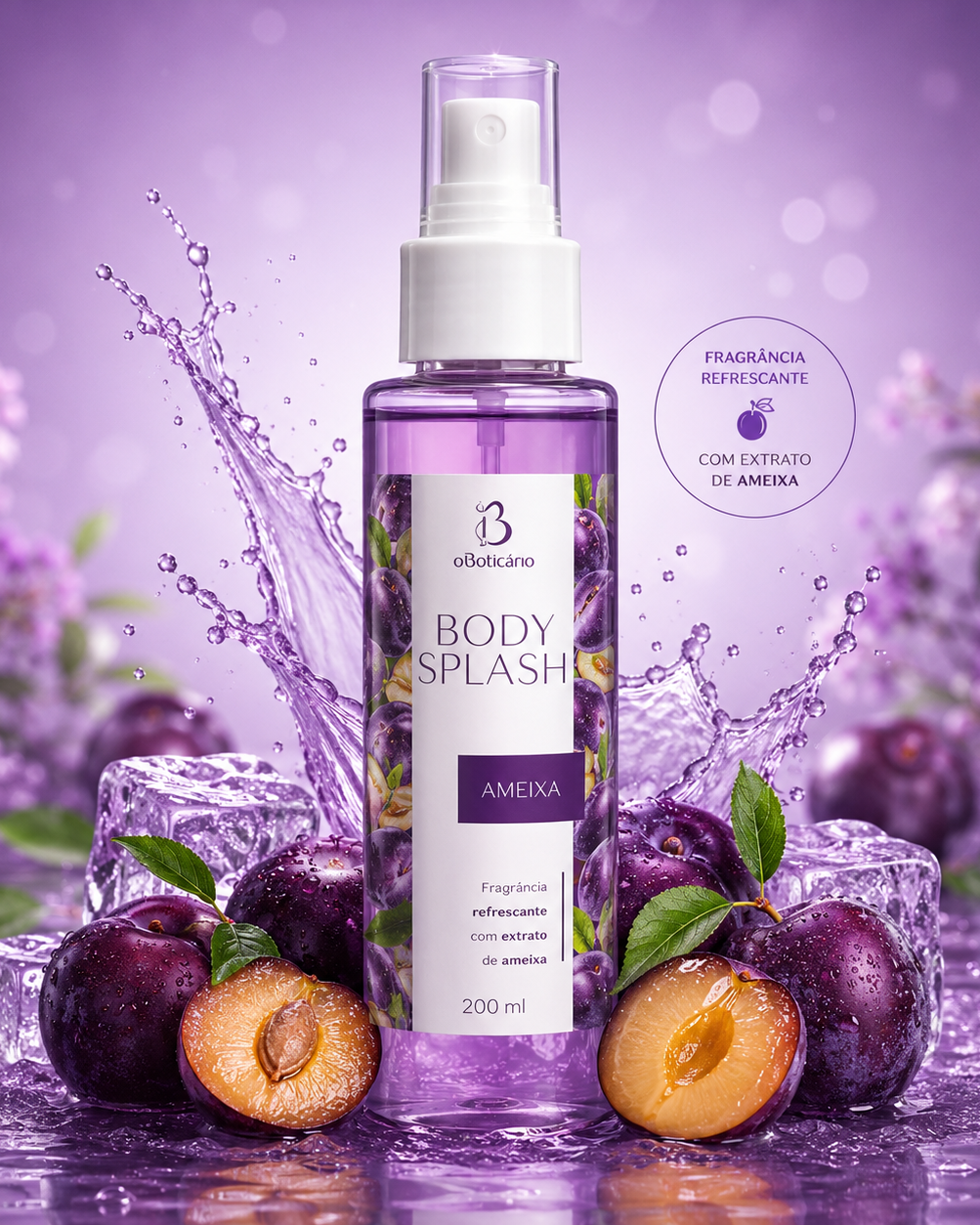 Body Splash Desodorante Colônia Ameixa 130ml