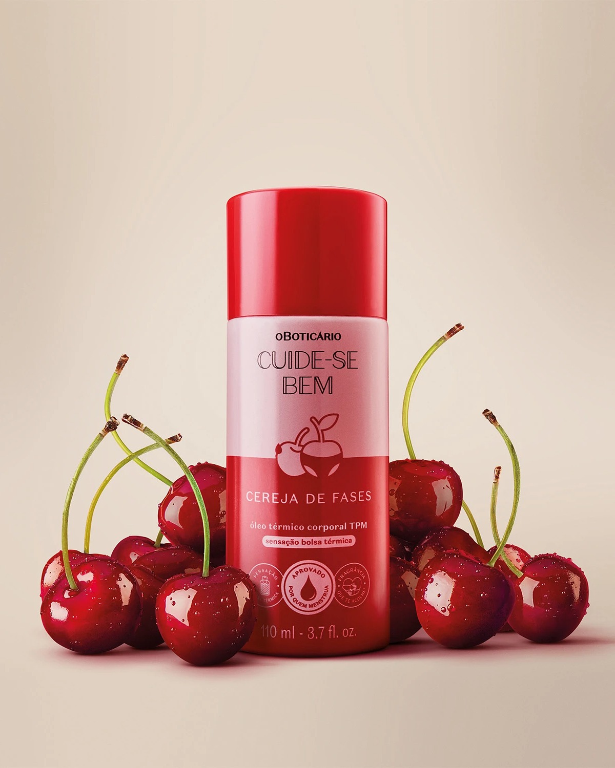 Óleo Térmico Corporal Tpm Cuide-Se Bem Cereja De Fases 110Ml