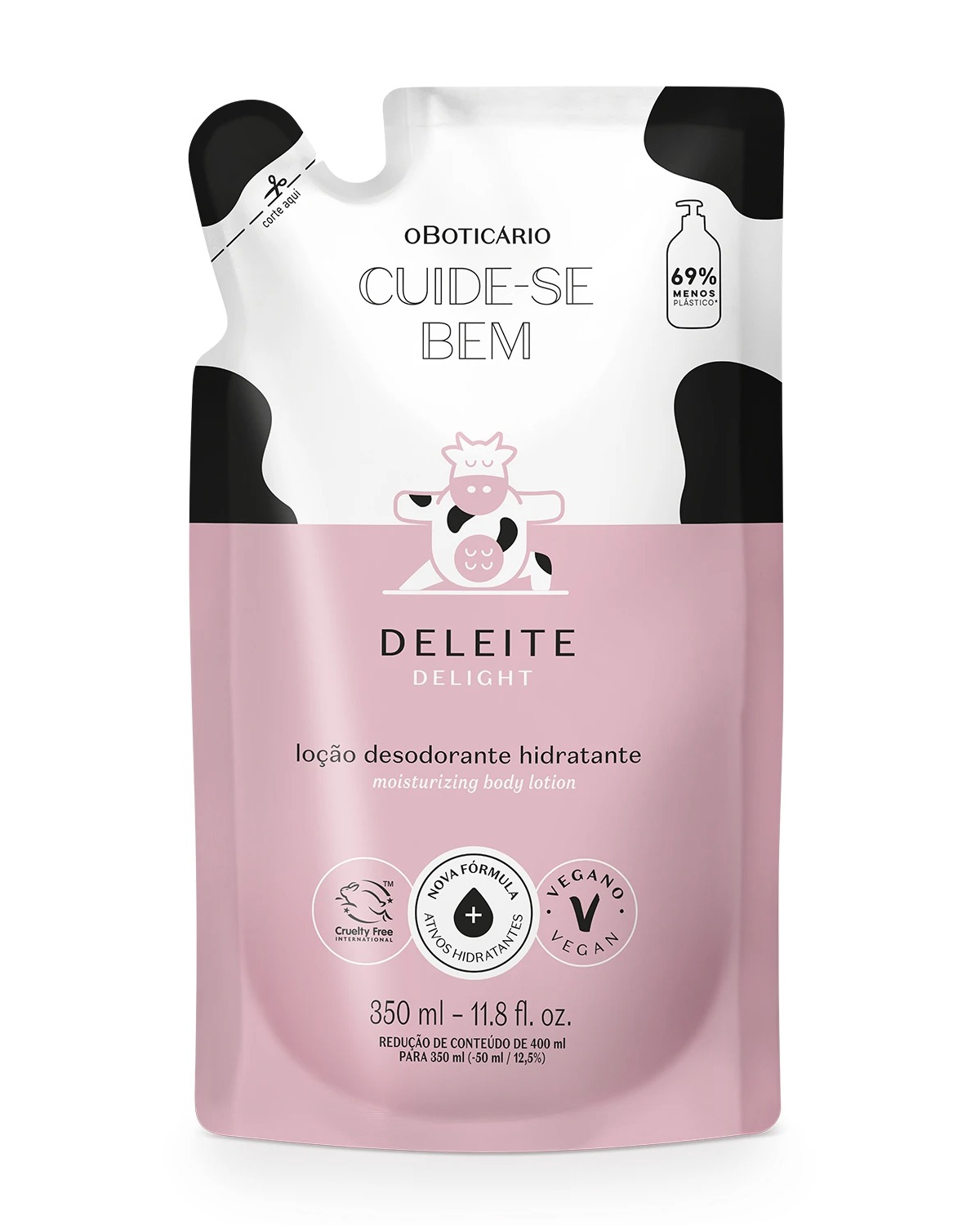 Refil Loção Desodorante Hidratante Corporal Cuide-Se Bem Deleite 350Ml