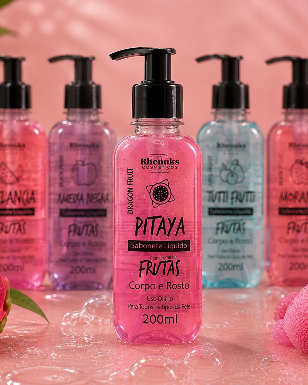 Sabonete Líquido Rhenuks Frutas — Corpo e Rosto 200ml