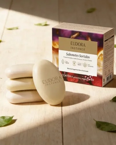 Sabonete Vegetal Em Barra Perfumado Sortidos Instance Eudora 4X80G